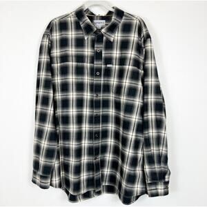Carhartt Force Relaxed Fit Flannel Shirt Long Sleeves Button Down Men's Size 2XL